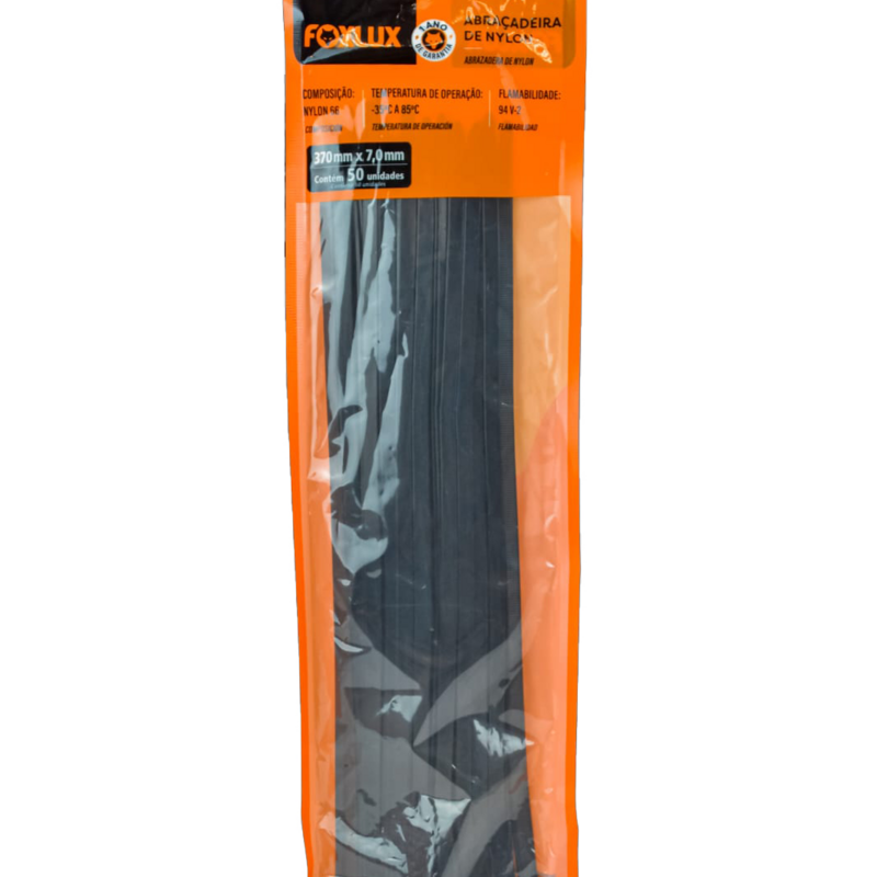 ABRACADEIRA NYLON PR 370X7,0MM 50UN