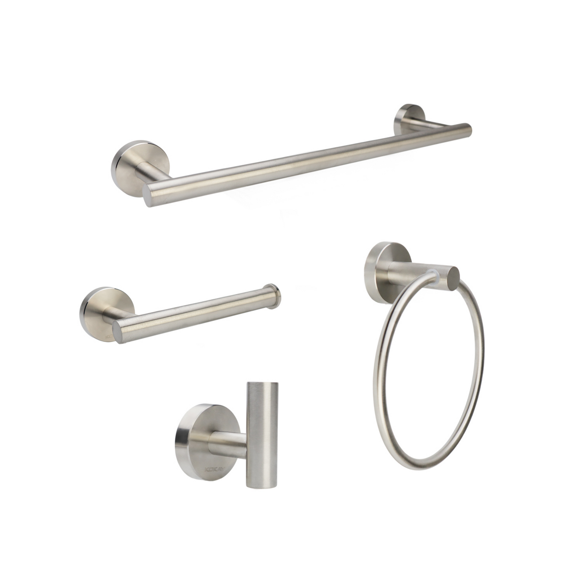 KIT P/BANHEIRO INOX ESCOVADO 4PC LUXO