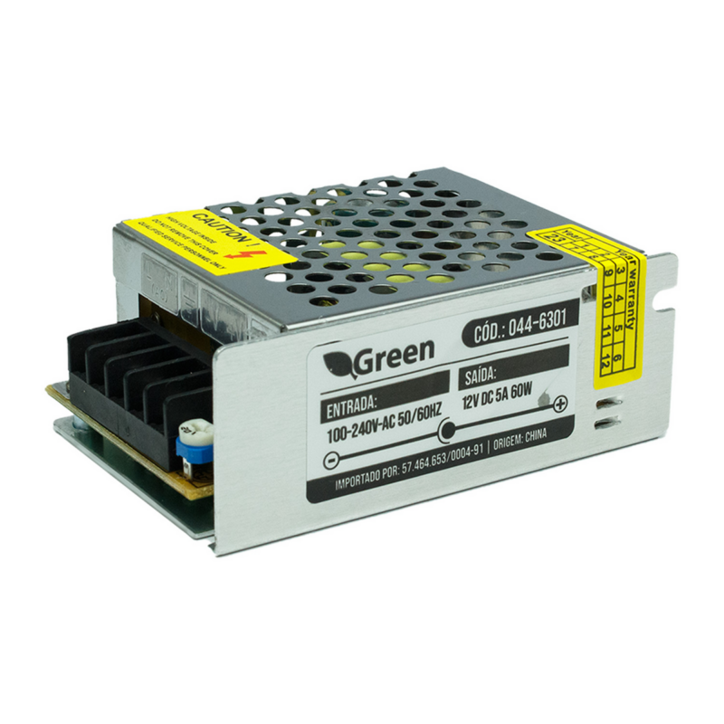 FONTE P/ FITA LED 12V  5A 60W
