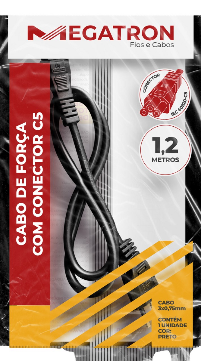 CABO FORCA 3X0,75 1,20MT PT
