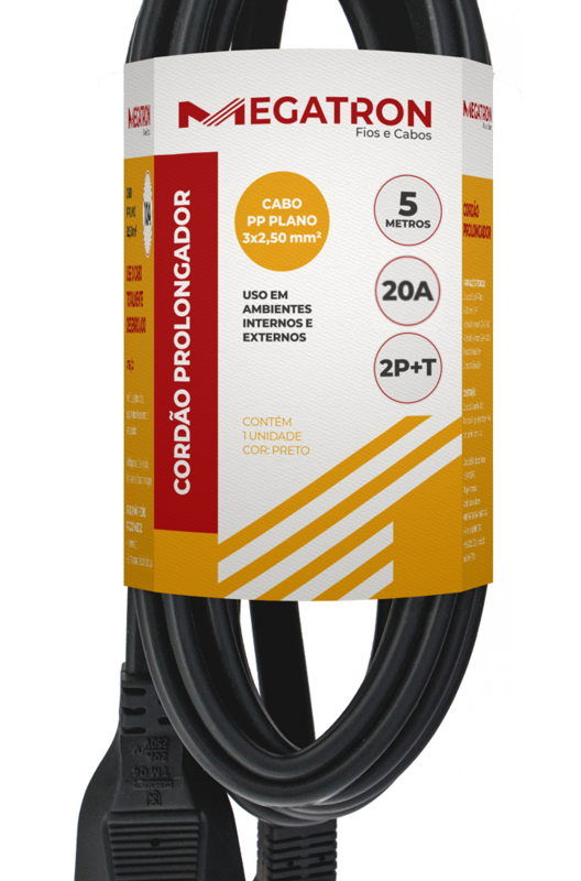 CORDAO PROLONG PP 3X2,5MM 5MT PT