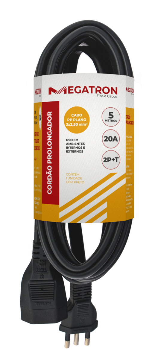 CORDAO PROLONG PP 3X2,5MM 5MT PT
