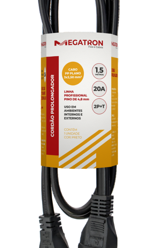 CORDAO PROLONG PP 3X2,5MM 1,5MT PT