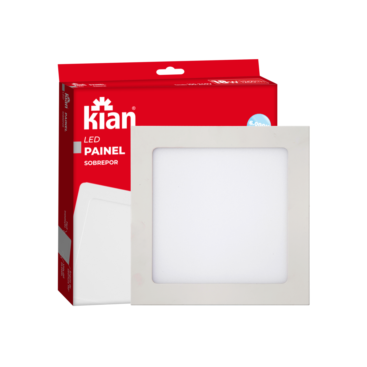 PAINEL LED SOB QUAD 20,6CM 18W 6K BR ECO