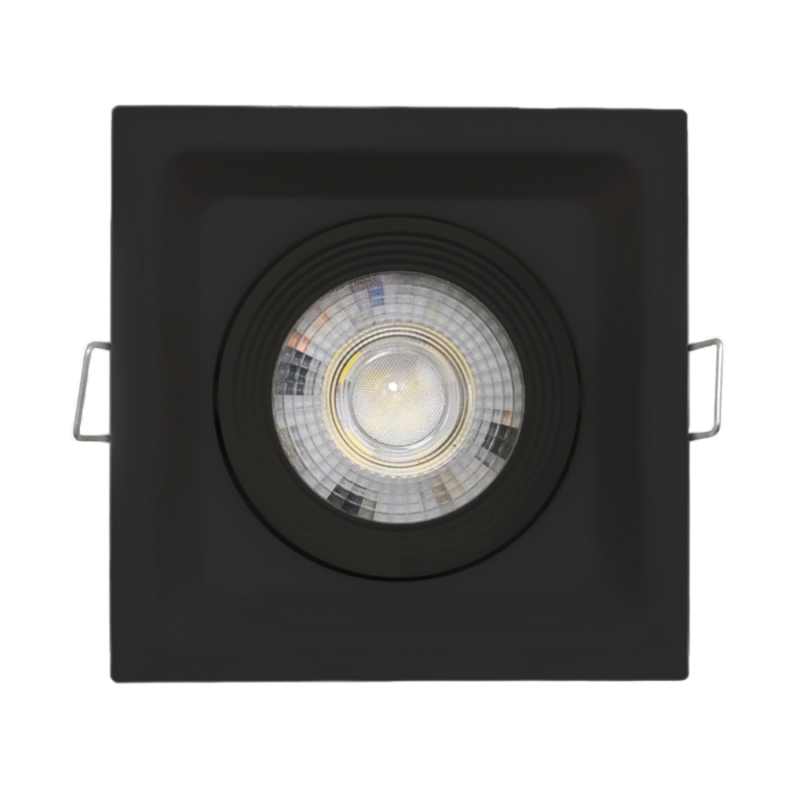 SPOT LED EMB QUAD 5W MOV RECUADO 3K PT