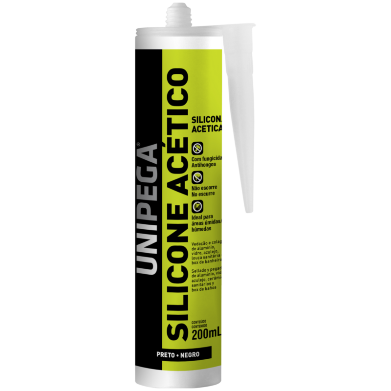 SILICONE ACETICO PRETO 200GR